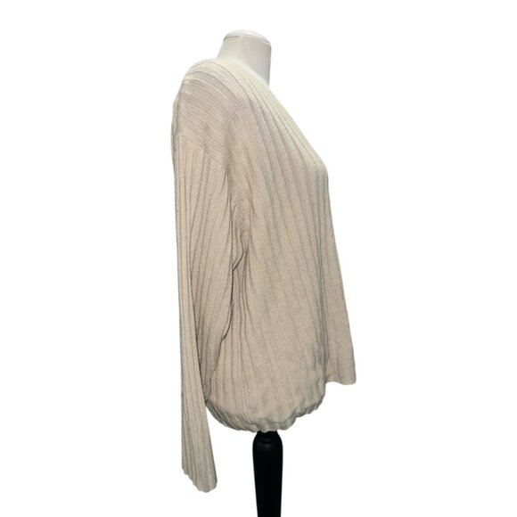 Carolina Colours Beige Ribbed Knit Acrylic Sweater Womens Size 20W Lightweight L - Picture 7 of 7